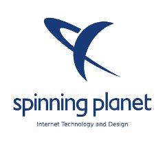 Spinning Planet Logo - Portrait on white