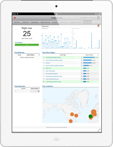 iPad showing analytical reports