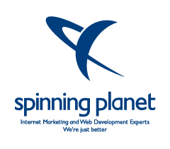 Spinning Planet Logo - Portrait on white